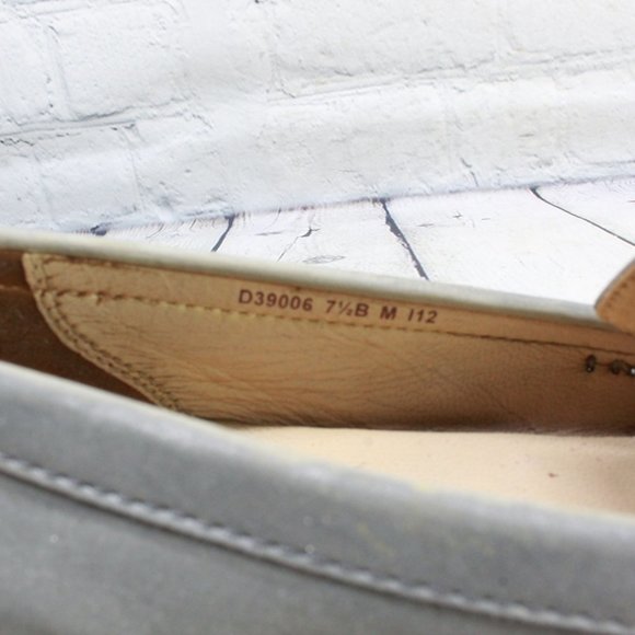 Cole Haan Monroe Gray Sheen Reflective Leather Penny Loafers Size 7.5 B - Picture 7 of 9